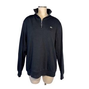 Lacoste Men's Black Half Zip Cotton Sweater Size 8 Casual & Stylish Logo XL XXL